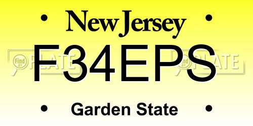 F34EPS New Jersey License Plate