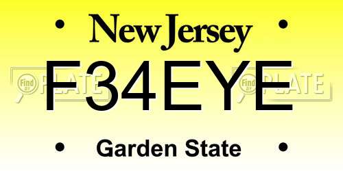 F34EYE New Jersey License Plate