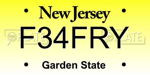 F34FRY New Jersey License Plate