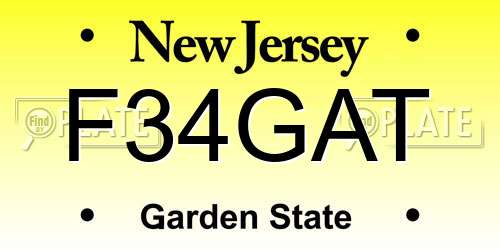 F34GAT New Jersey License Plate