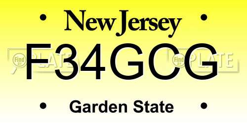 F34GCG New Jersey License Plate