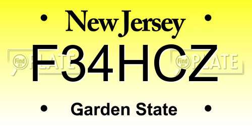 F34HCZ New Jersey License Plate