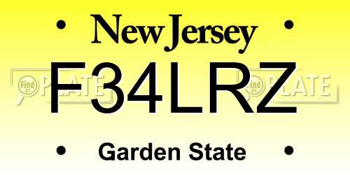 F34LRZ New Jersey License Plate