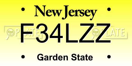 F34LZZ New Jersey License Plate