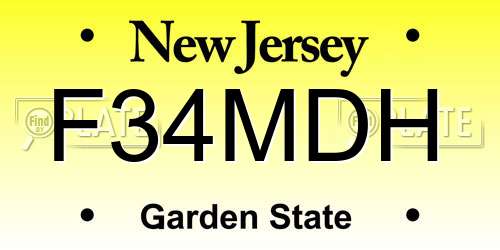 F34MDH New Jersey License Plate