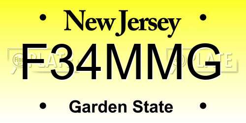 F34MMG New Jersey License Plate
