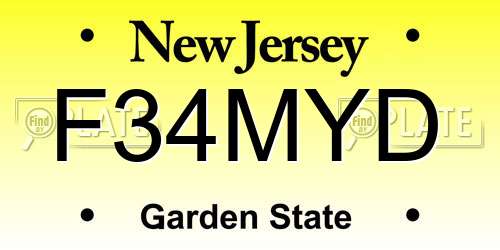 F34MYD New Jersey License Plate