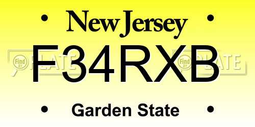 F34RXB New Jersey License Plate