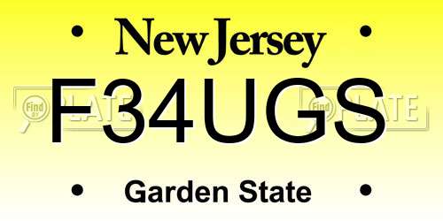 F34UGS New Jersey License Plate