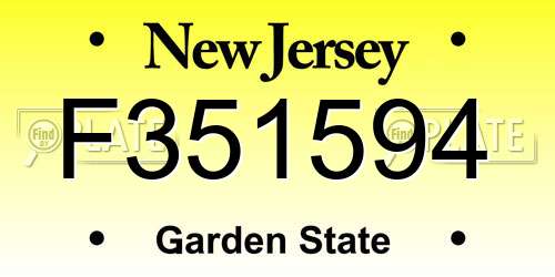 F351594 New Jersey License Plate