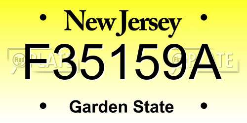 F35159A New Jersey License Plate