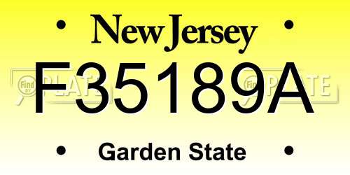 F35189A New Jersey License Plate