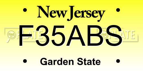 F35ABS New Jersey License Plate