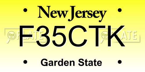 F35CTK New Jersey License Plate