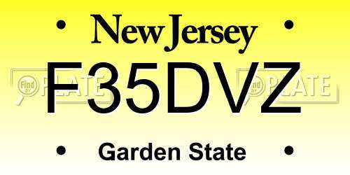 F35DVZ New Jersey License Plate