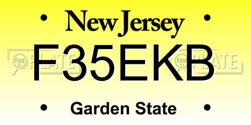 F35EKB New Jersey License Plate