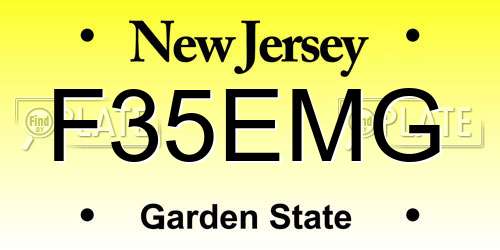 F35EMG New Jersey License Plate