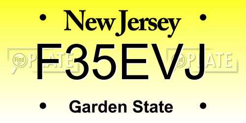 F35EVJ New Jersey License Plate