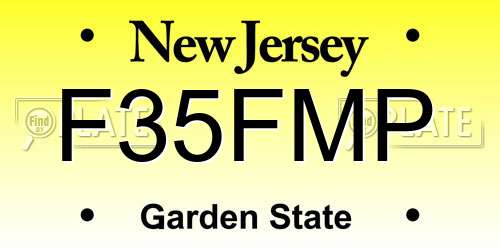 F35FMP New Jersey License Plate