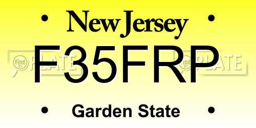 F35FRP New Jersey License Plate