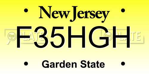 F35HGH New Jersey License Plate