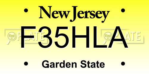 F35HLA New Jersey License Plate
