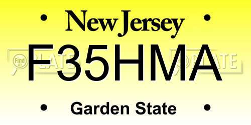 F35HMA New Jersey License Plate