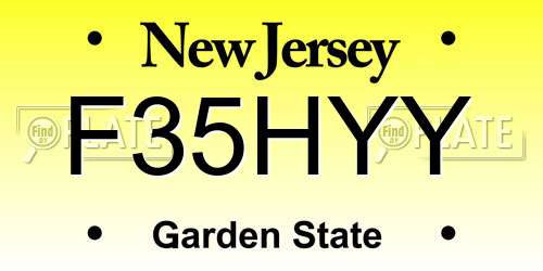 F35HYY New Jersey License Plate
