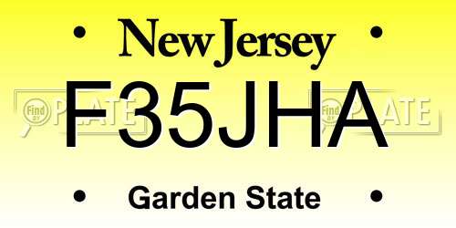 F35JHA New Jersey License Plate