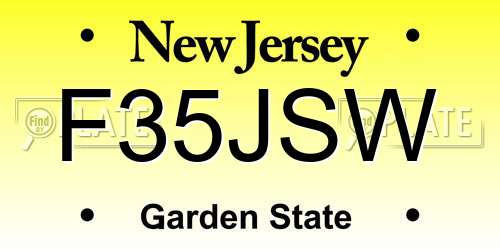 F35JSW New Jersey License Plate