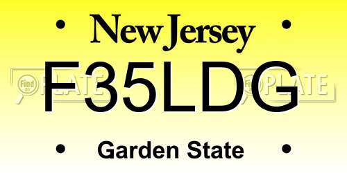 F35LDG New Jersey License Plate