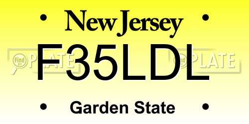 F35LDL New Jersey License Plate