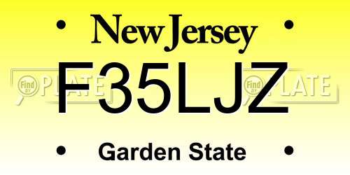 F35LJZ New Jersey License Plate