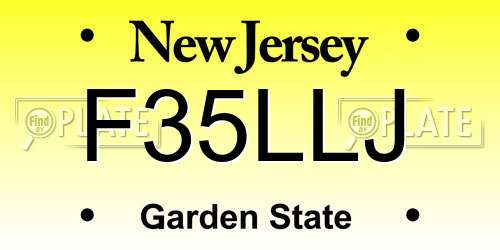 F35LLJ New Jersey License Plate