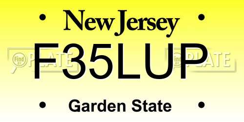 F35LUP New Jersey License Plate