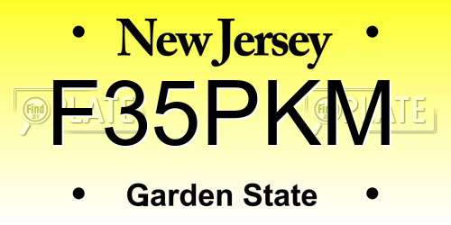 F35PKM New Jersey License Plate