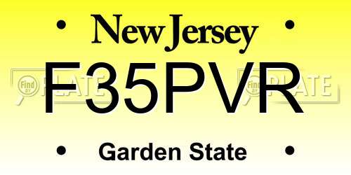 F35PVR New Jersey License Plate