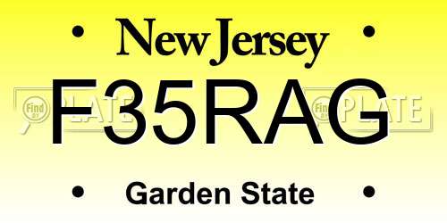 F35RAG New Jersey License Plate