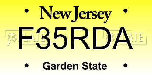 F35RDA New Jersey License Plate