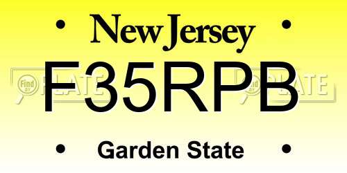 F35RPB New Jersey License Plate