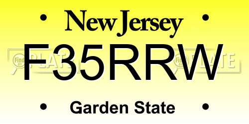 F35RRW New Jersey License Plate