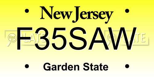 F35SAW New Jersey License Plate