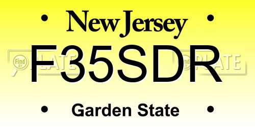 F35SDR New Jersey License Plate