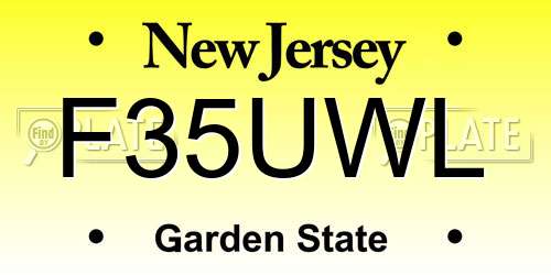 F35UWL New Jersey License Plate