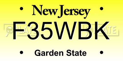 F35WBK New Jersey License Plate