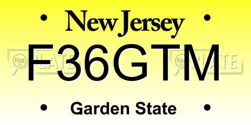 F36GTM New Jersey License Plate