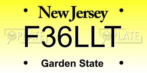 F36LLT New Jersey License Plate