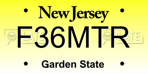 F36MTR New Jersey License Plate