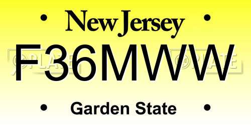 F36MWW New Jersey License Plate