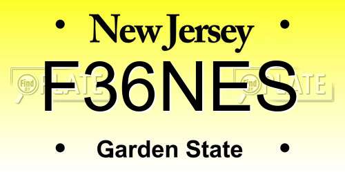 F36NES New Jersey License Plate